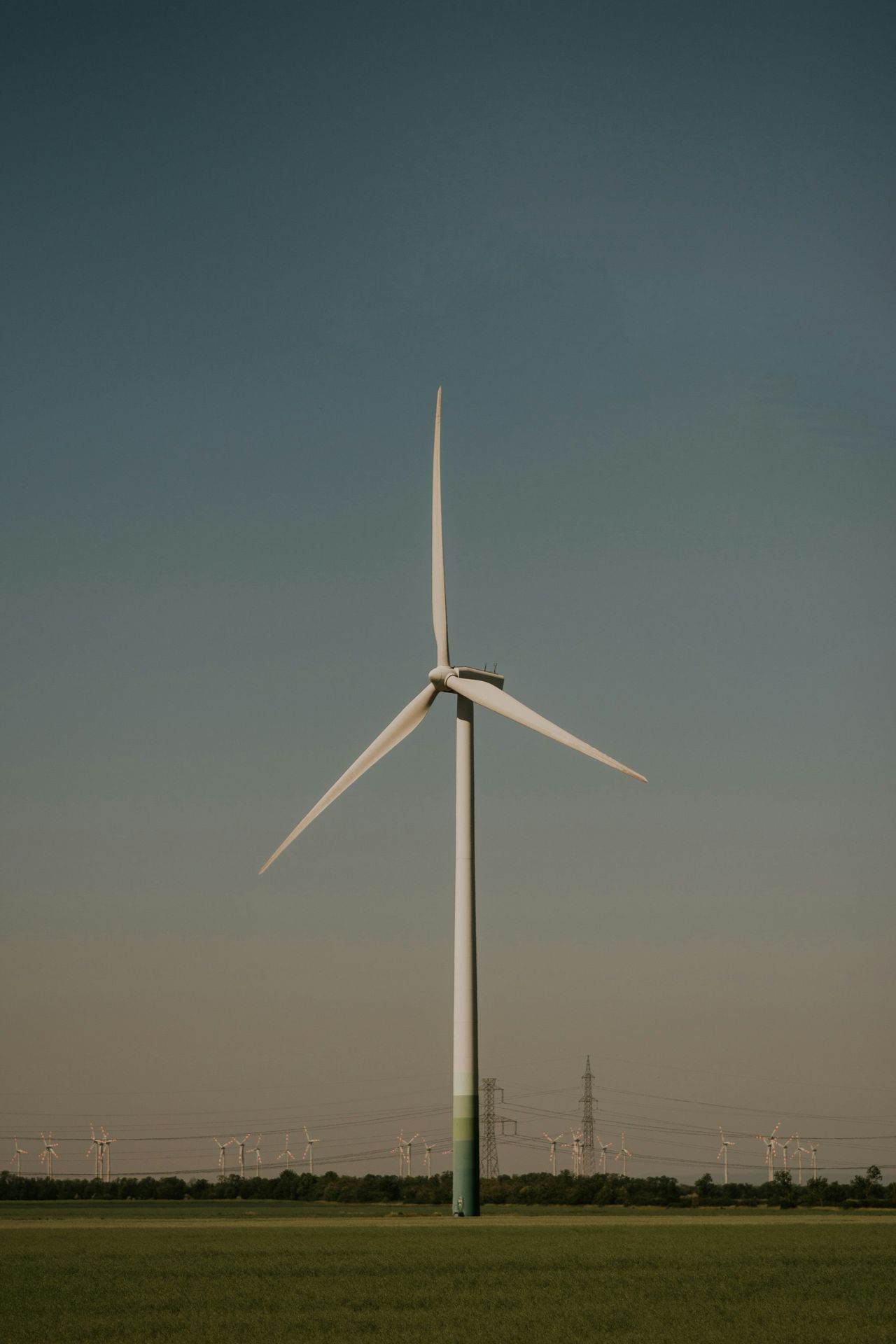 photo of white wind turbine